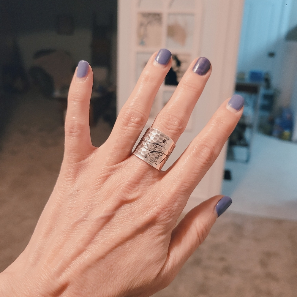 Leaf Sterling Silver Ring - image 6